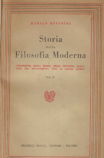 Storia della filosofia moderna Vol. II