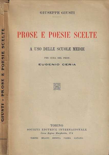 Prose e poesie scelte a uso delle scuole medie