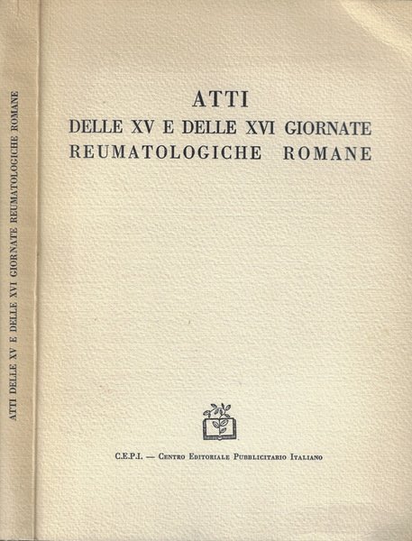Atti delle XV e delle XVI Giornate Reumatologiche Romane | Immagine principale