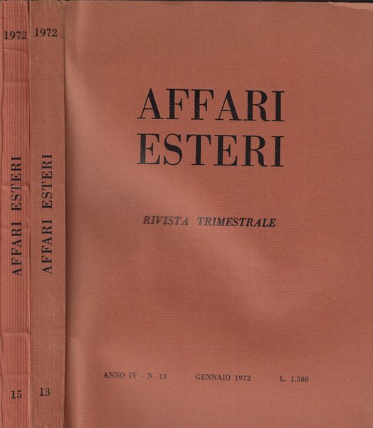 Affari Esteri n. 13-15 Anno 1972 | Immagine principale