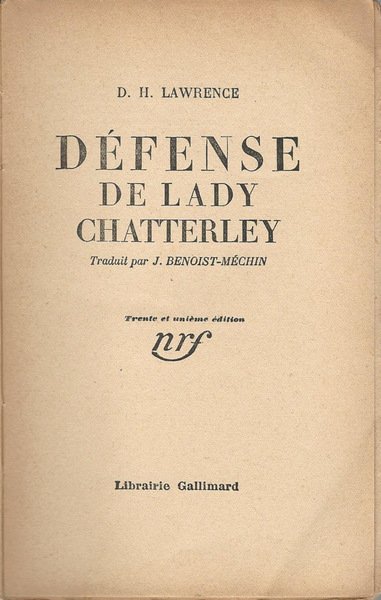 Défense de Lady Chatterley