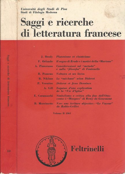 Saggi e ricerche di letteratura francese