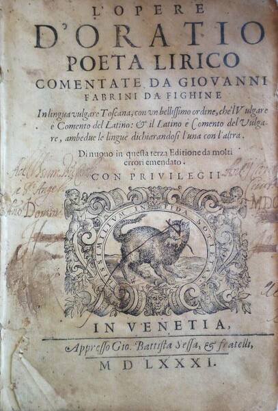 L'Opere di'Oratio poeta lirico comentate da Giovanni Fabrini da Fighine | Immagine principale