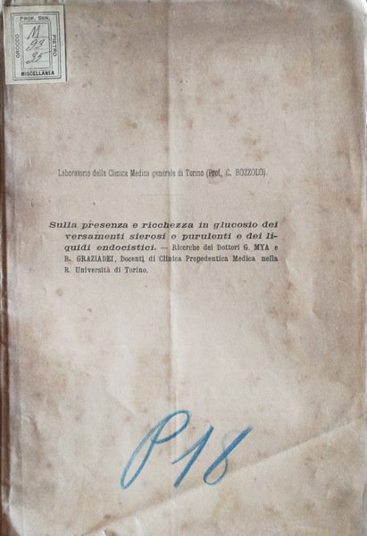 Sulla presenza e ricchezza in glucosio dei versamenti sierosi e … | Immagine principale