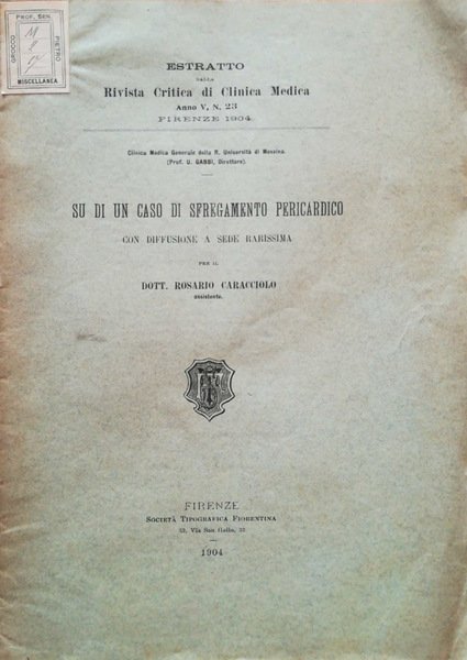 Su di un caso di sfregamento pericardico con diffusione a … | Immagine principale