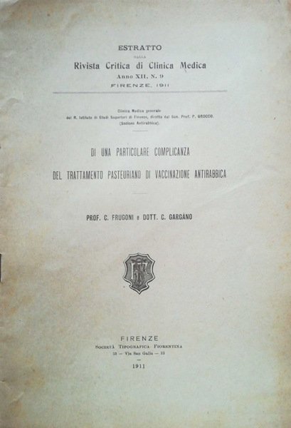 Di una particolare complicanza del trattamento pasteuriano di vaccinazione antirabbica | Immagine Gallery 2