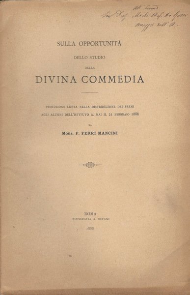 Sulla opportunità dello studio della Divina Commedia