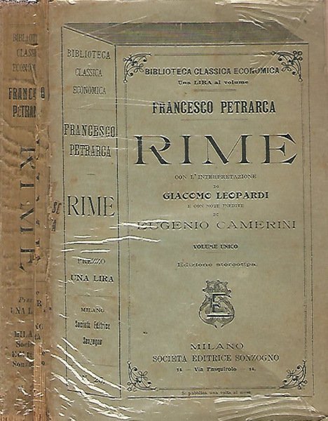 Rime con l'interpretazione di Giacomo Leopardi e con note inedite …