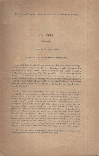 Neuropathie et malformation Fraternelles