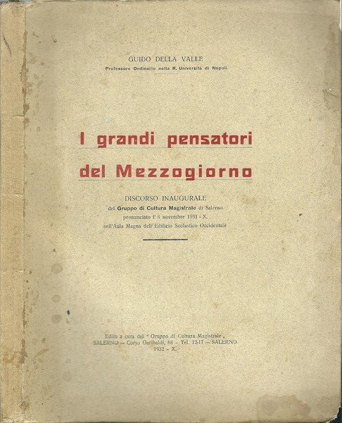 I GRANDI PENSATORI DEL MEZZOGIORNO | Immagine principale
