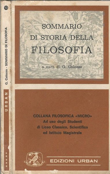 SOMMARIO DI STORIA DELLA FILOSOFIA