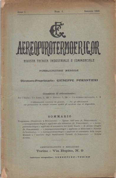 Aereopurotermofrigor - 1910 | Immagine principale