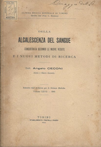 Della alcalescenza del sangue