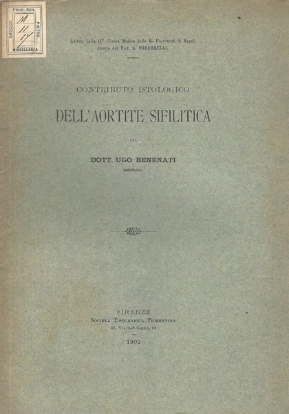 Contributo istologico dell'aortite sifilitica | Immagine principale