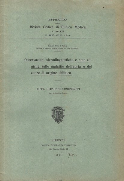 Osservazioni sierodiagnostiche e note cliniche sulle malattie dell'aorta e del …