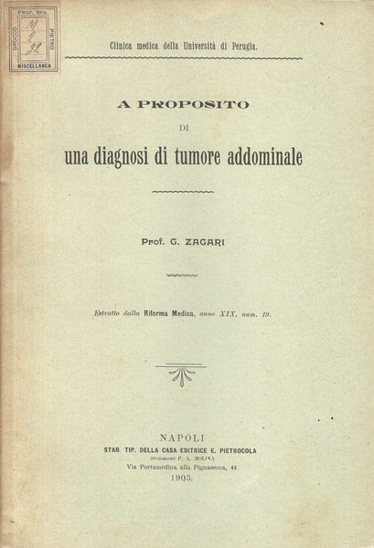 A proposito di una diagnosi di tumore addominale