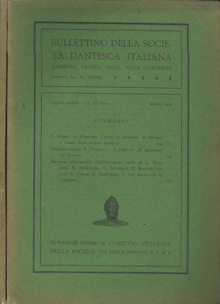 Bullettino della Società Dantesca Italiana: rassegna critica degli studi danteschi