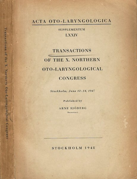 Transactions of the X. Norten Oto - Laryngological Congress | Immagine principale