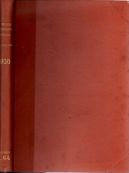 Bollettino della società medico chirurgica bresciana anno IV 1930 (annata … | Immagine principale