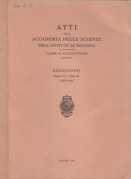 Atti della Accademia delle Scienze dell'Istituto di Bologna Classe di … | Immagine principale