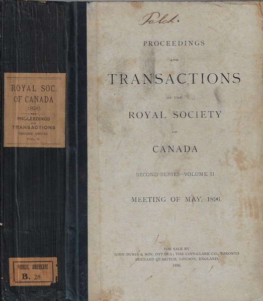 Proceedings and transactions of the Royal Society of Canada second … | Immagine principale
