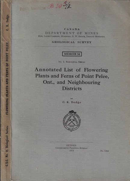 Annotated list of flowering plants and ferns of point pelee, …