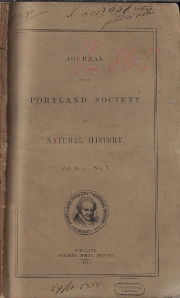 Journal of the Portland Society of natural history Vol. I …