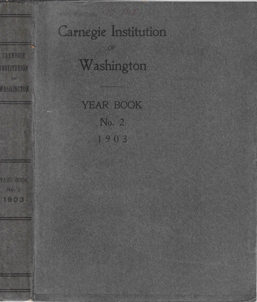 Carnegie Institution of Washington year book N. 2 1903 | Immagine principale