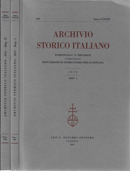 Archivio storico italiano anno 2015 Disp. I, II | Immagine principale