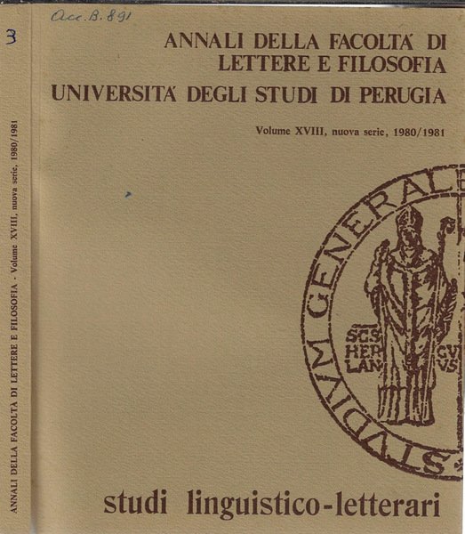 Annali della facoltà di lettere e filosofia Università degli studi … | Immagine principale