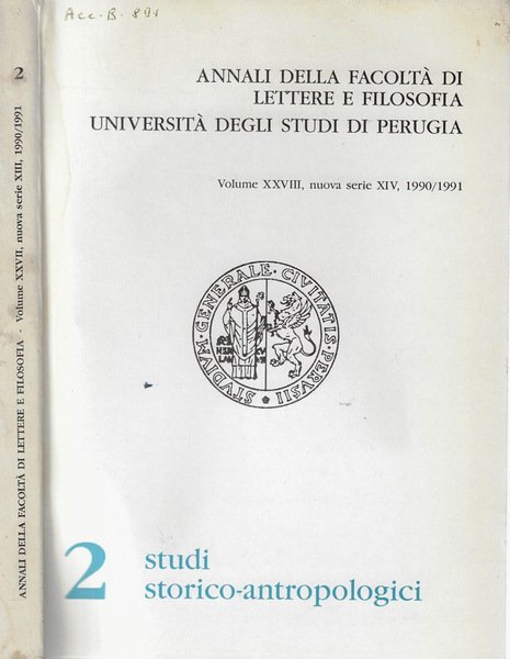 Annali della facoltà di lettere e filosofia Università degli studi …