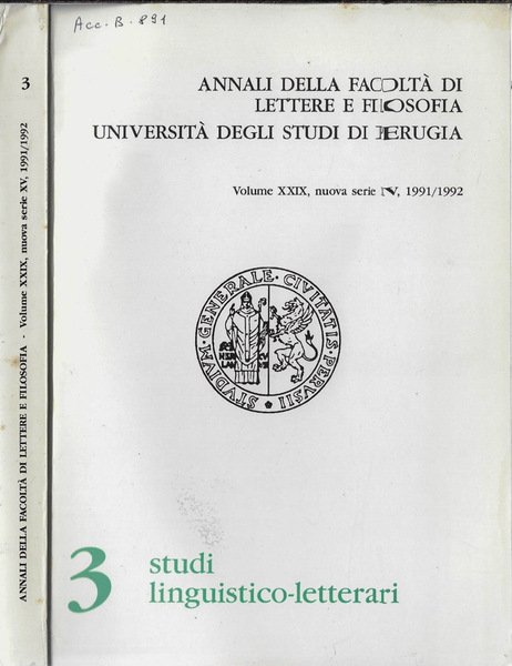 Annali della facoltà di lettere e filosofia Università degli studi … | Immagine principale