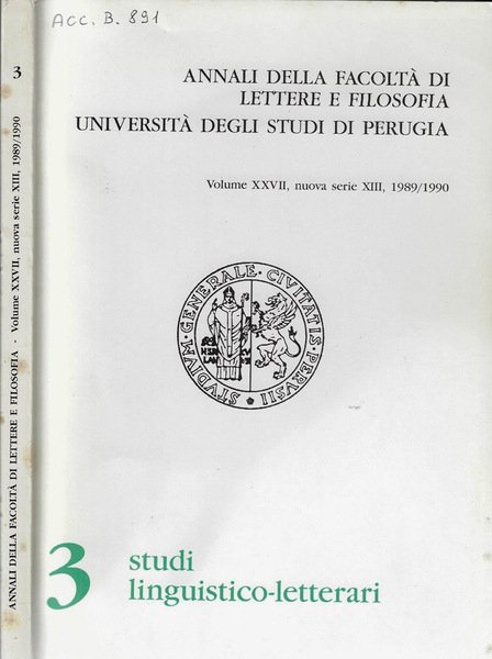 Annali della facoltà di lettere e filosofia Università degli studi … | Immagine principale