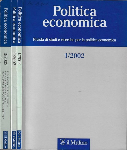 Politica economica anno 2002 N. 1, 2, 3