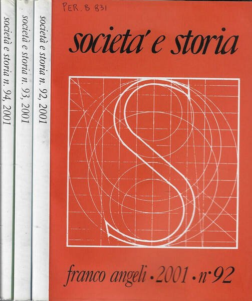 Società e storia anno 2001 N. 92, 93, 94