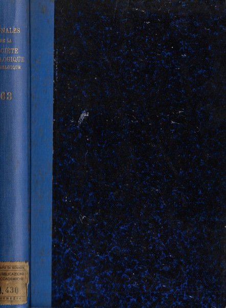 Société Géologique de Belgique tome LXIII 1939-1940 | Immagine principale