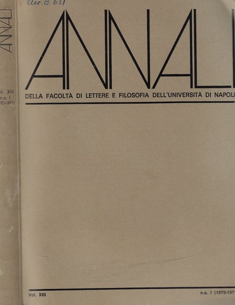 Annali della facoltà di lettere e filosofia dell'università di Napoli …