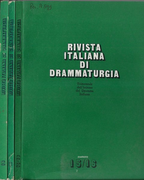 Rivista italiana di drammaturgia N. 15,16, 17, 18 anno 1980