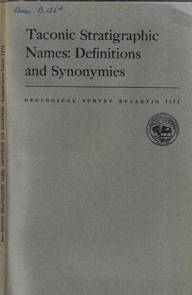 Taconic stratigraphic names: definitions and synonymies