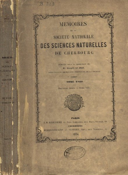 Memoires de la Société Nationale des sciences naturelles de Cherbourg. …