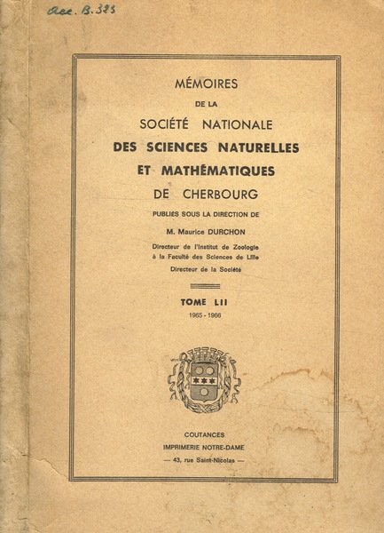 Mémoires de la Société Nationale des sciences naturelles et mathématiques …