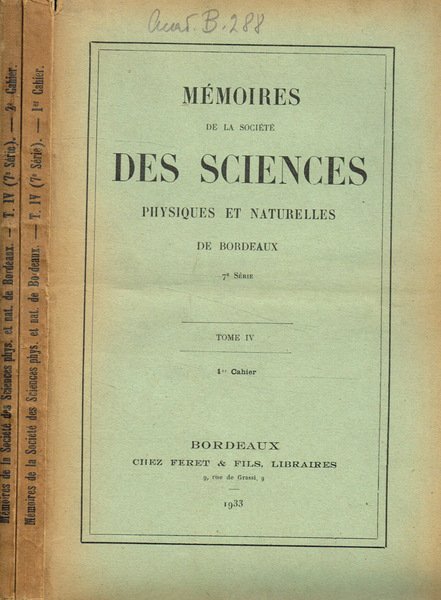 Memoires de la Societé des sciences physiques et naturelles de …