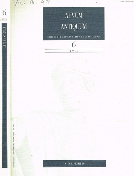 Aevum antiquum. Istituto di filologia classica e di papirologia. N.6, … | Immagine principale