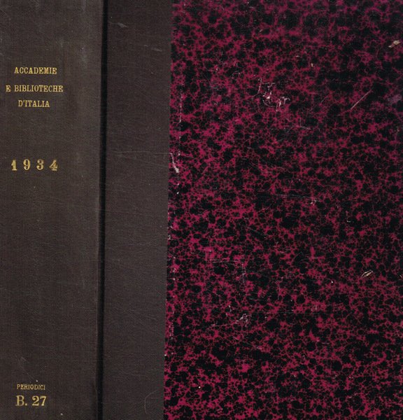 Accademie e biblioteche d'Italia. Anno VIII, 1934