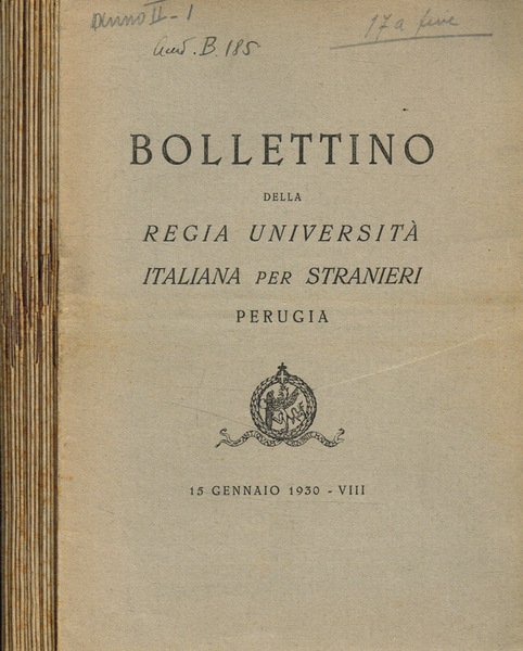 Bollettino della Regia Università italiana per stranieri Perugia. Anno II, … | Immagine principale