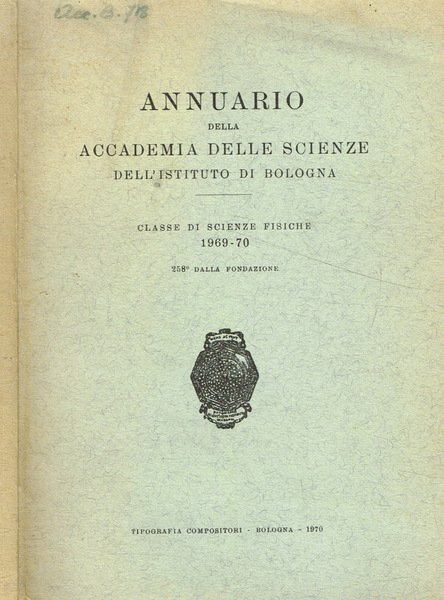 Annuario della Accademia delle scienze dell'Istituto di Bologna. Classe di …