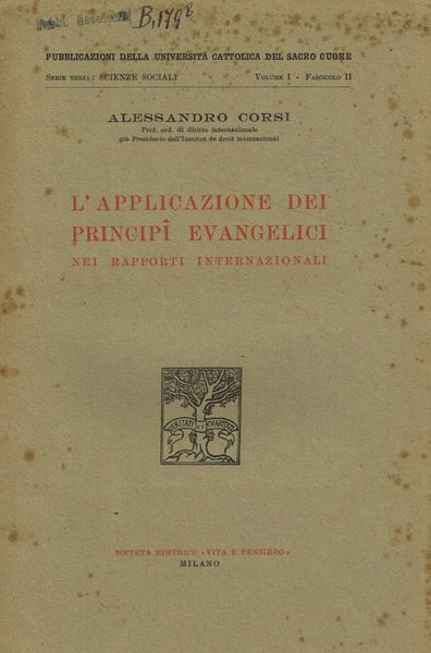 L'applicazione dei principi evangelici nei rapporti internazionali | Immagine principale