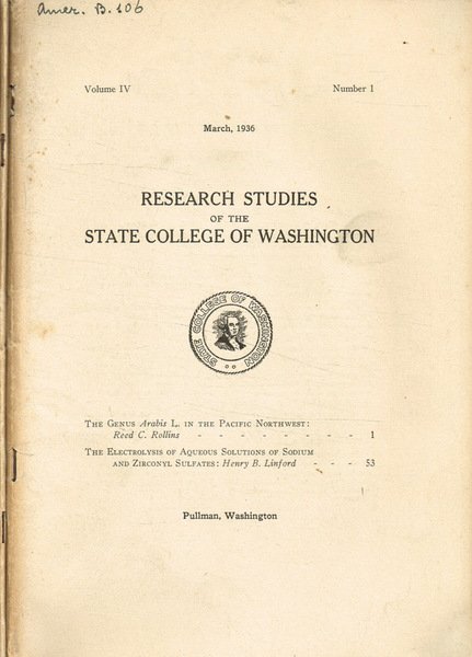 Research studies of the State College of Washington. Volume IV, … | Immagine principale