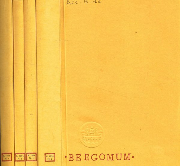 Bergomum. Bollettino della Civica Biblioteca Angelo Mai di Bergamo. Studi di storia, arte e letteratura. Anno 1994