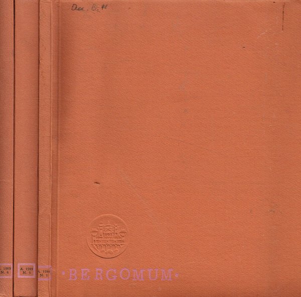 Bergomum. Bollettino della Civica Biblioteca Angelo Mai di Bergamo. Studi di storia, arte e letteratura. Anno 1989, fasc.1, 3. 4